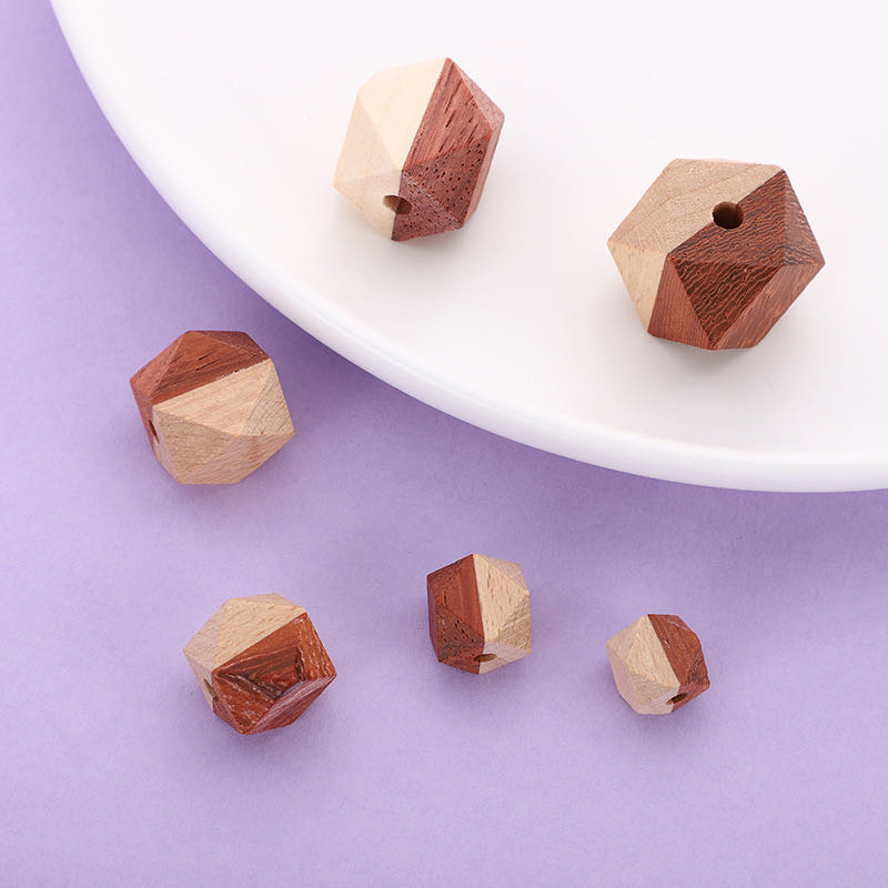 10mm spliced wood octagonal beads Specification image