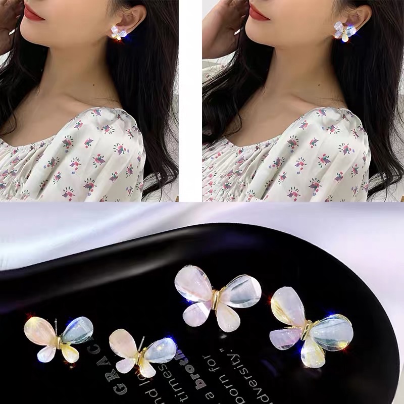 Sweet girl, cute butterfly, fashionable, simple and versatile stud earrings Specification image