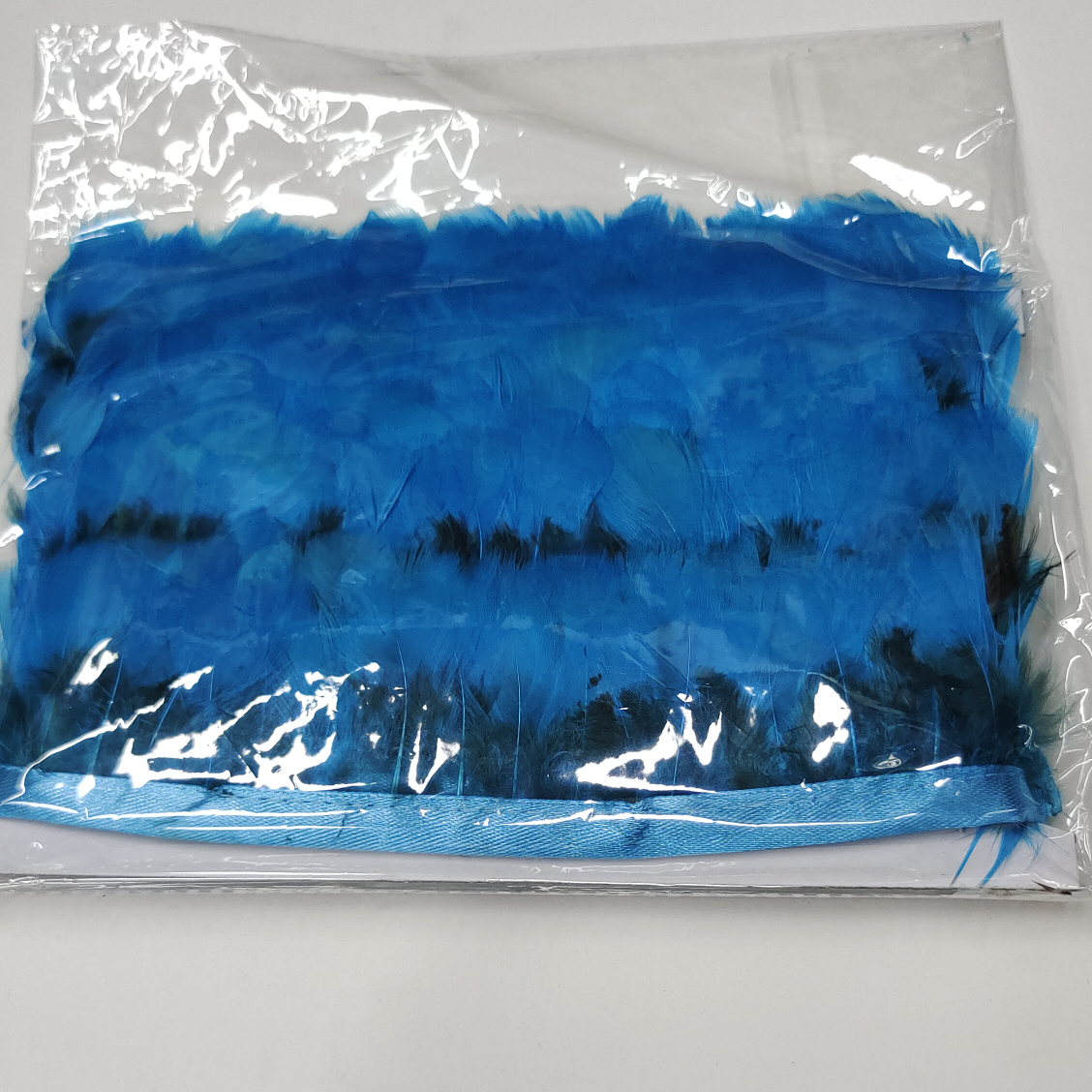 Puffy feather cloth bag lake blue