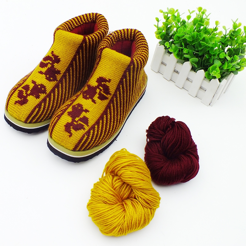 Woolen slipper thread Woolen hand-braided slipper for woolen shoes Woolen pure acrylic thread for cotton shoes covered with steel needle 2