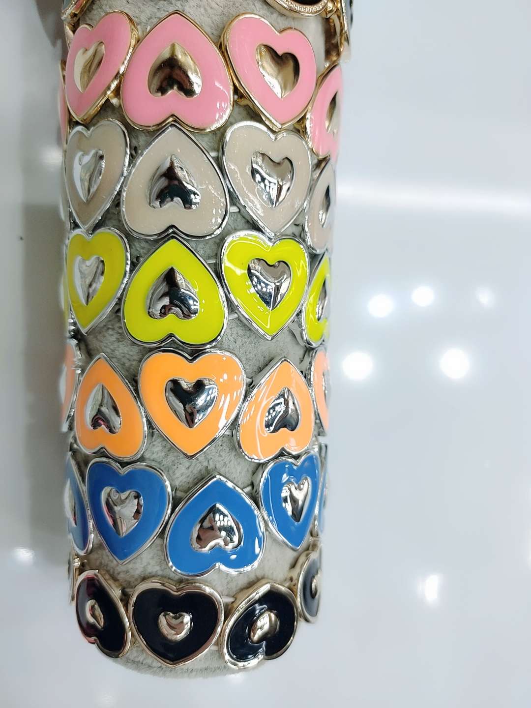 European and American creative and personalized metal color oil-dripping bracelet, trendy irregular elastic line bracelet Item Picture