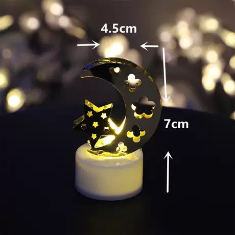 Christmas retro small electronic candle LED oil light moon lighthouse creative decoration gift national wind decoration star moon