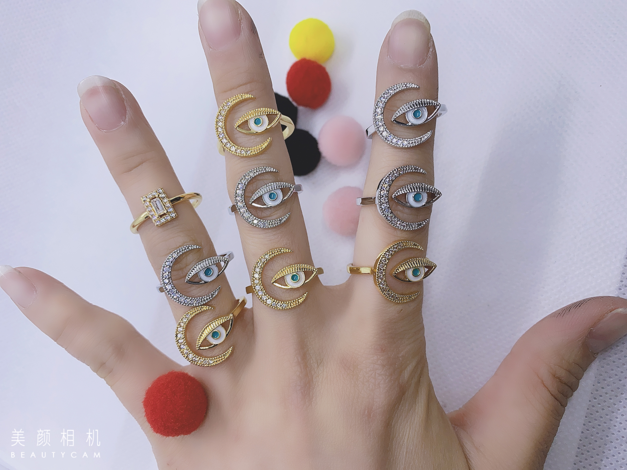 Moon-dripping oil eye ring details Picture