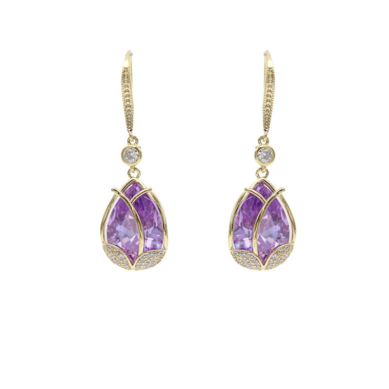 Wholesale of 2020 new tulip earrings, stylish and popular Korean long flower earrings S925 silver needle earrings detail image 4