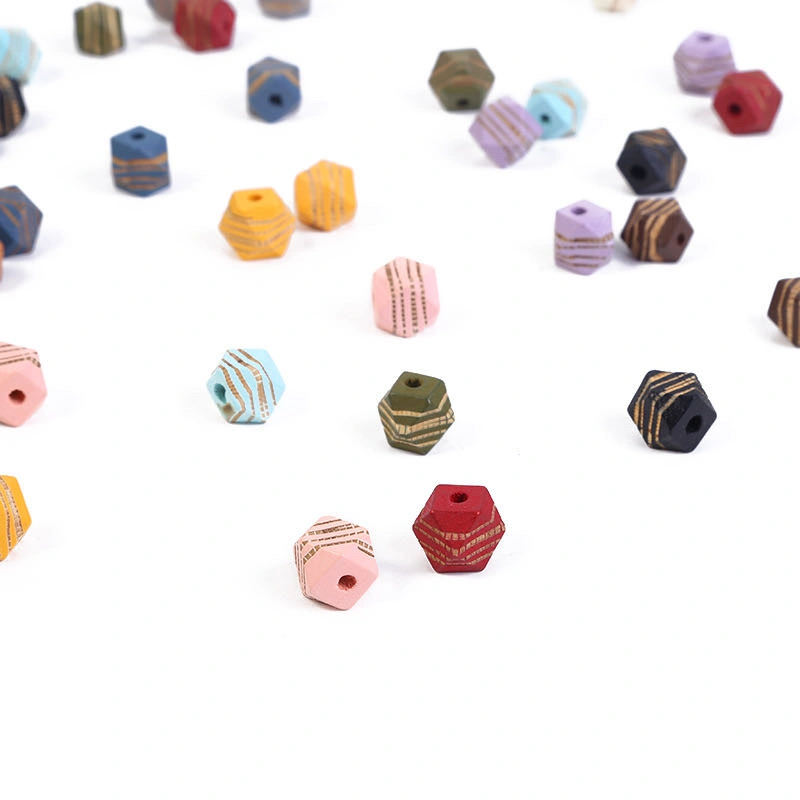 Octagonal bead marked pattern earrings and necklace accessories detail image 5