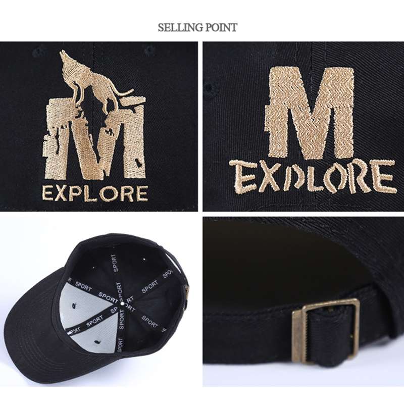 Large embroidered hats, unisex couple hats, sunshade baseball caps, the same style as those worn by celebrities details Picture