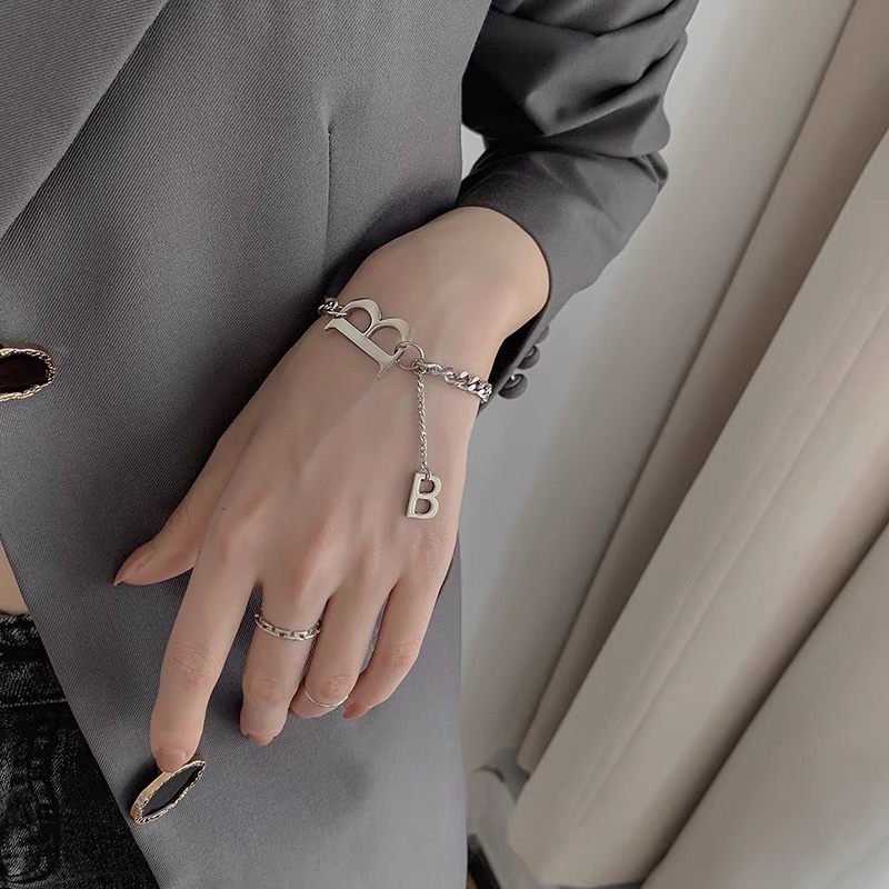 Popular online celebrity best-selling accessory, popular design, versatile letter titanium steel bracelet for women details Picture
