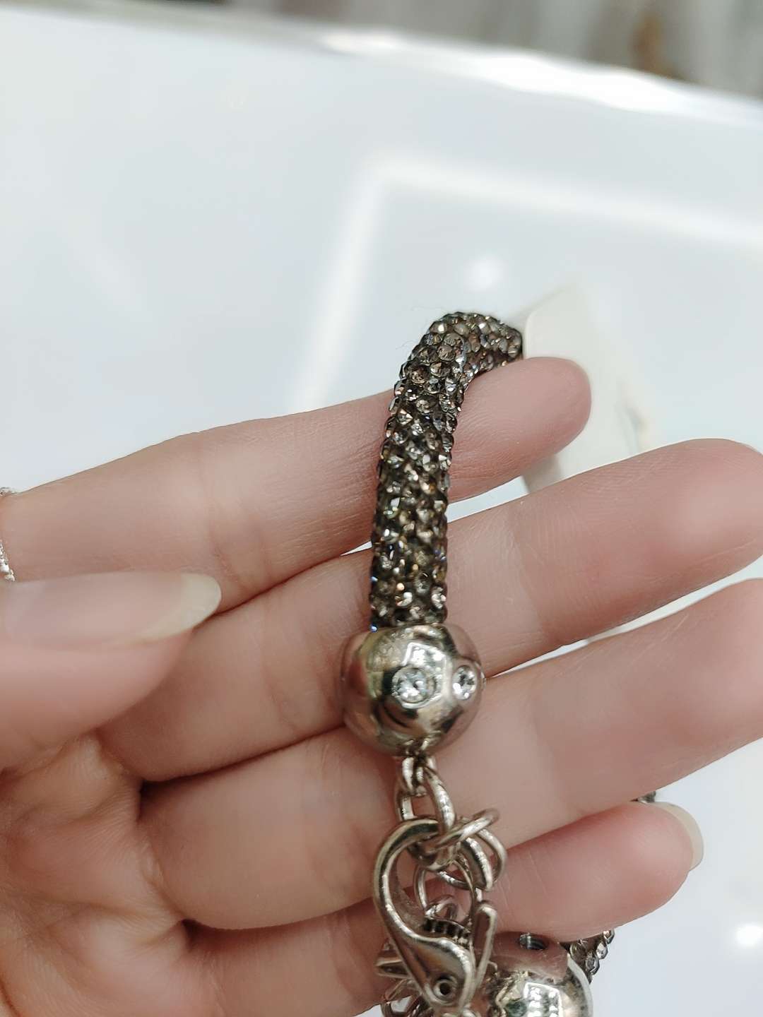 European and American tags, simple and retro, individual, light luxury and high-end feel, sparkling diamond bracelet, women's Instagram trendy evening party cold style accessories Specification image