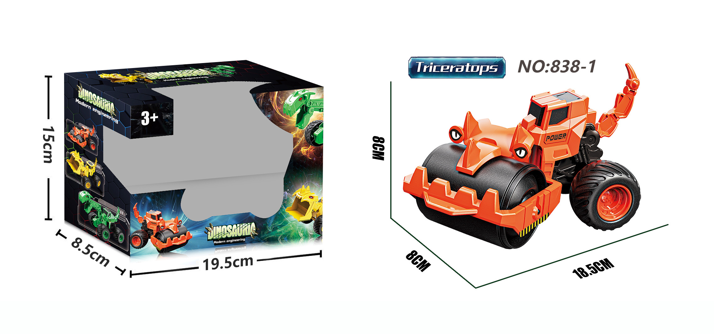 838-1 Dinosaur Project Road-Rolling Inertial Vehicle Specification image
