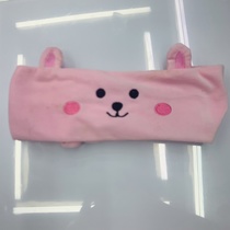 Printed cartoon face wash headband pink bunny