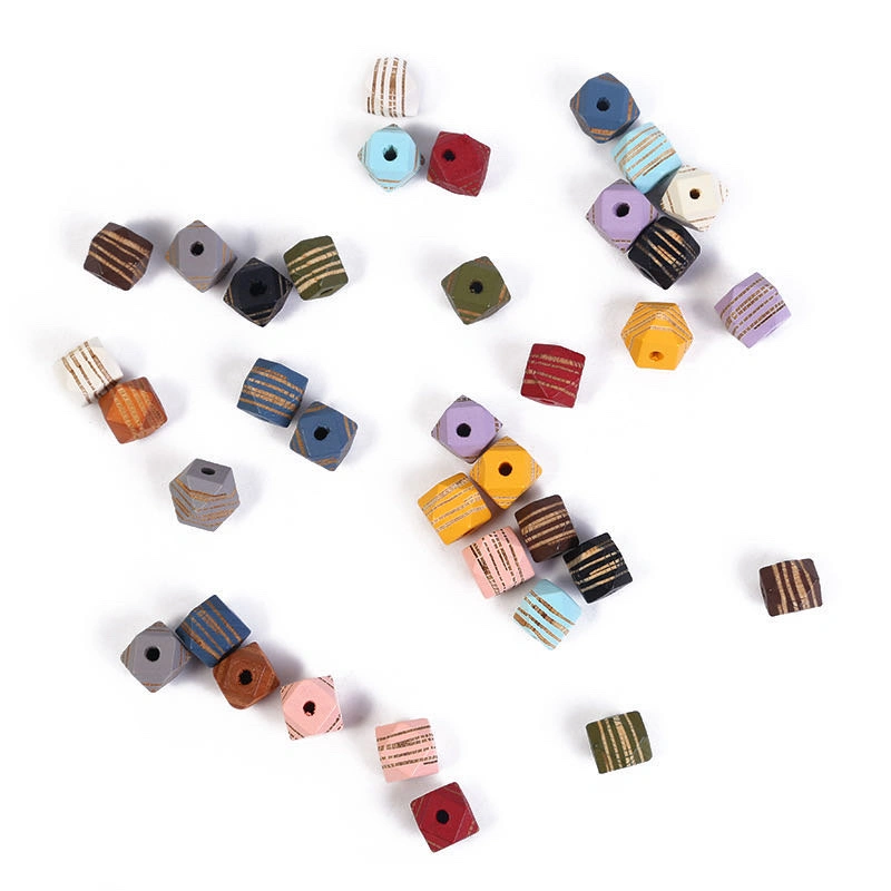 Octagonal bead marked pattern earrings and necklace accessories detail image 4