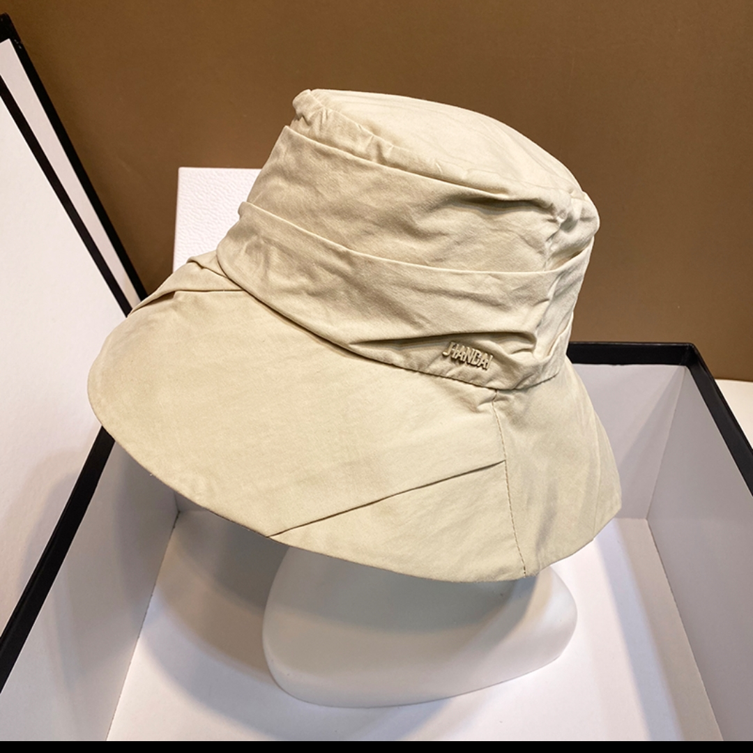 Small niche show face small summer new Hong Kong wind age reduction art organ irregular fold Yamamoto wind basin hat Fisherman hat 01