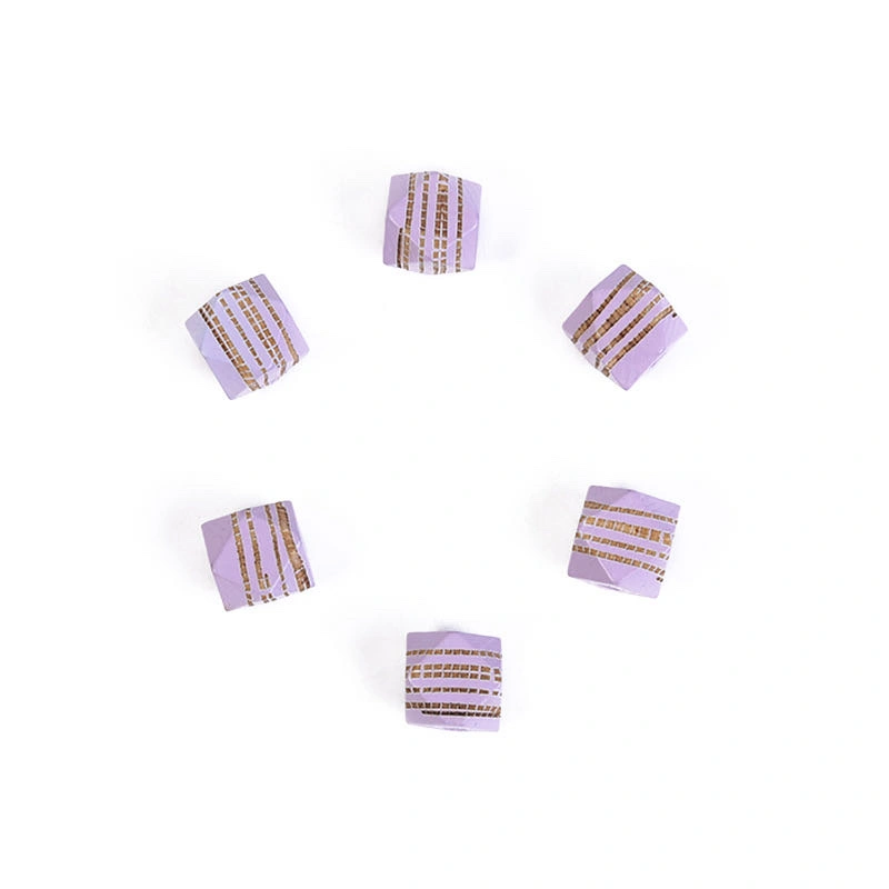 Octagonal bead marked pattern earrings and necklace accessories detail image 6