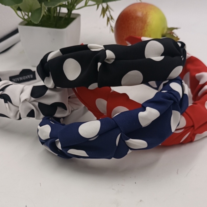 Polka dot pleated trendy ladies' hair bands, headbands, versatile headwear, hair accessories, Lu Jie accessories 1