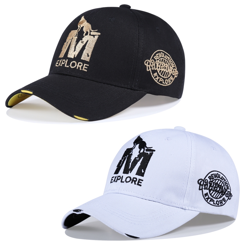 Large embroidered hats, unisex couple hats, sunshade baseball caps, the same style as those worn by celebrities detail image 2