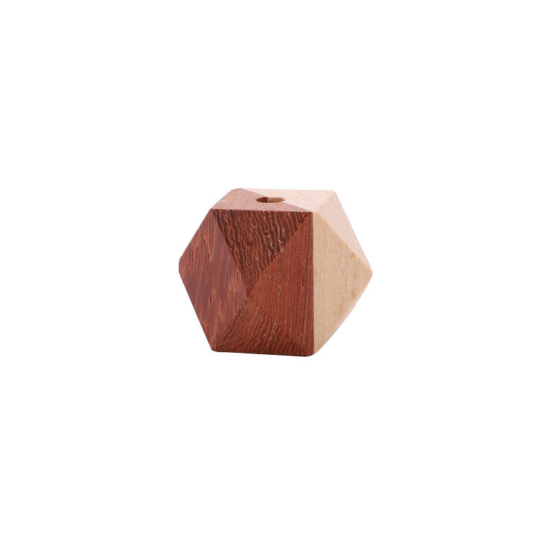 10mm spliced wood octagonal beads detail image 5