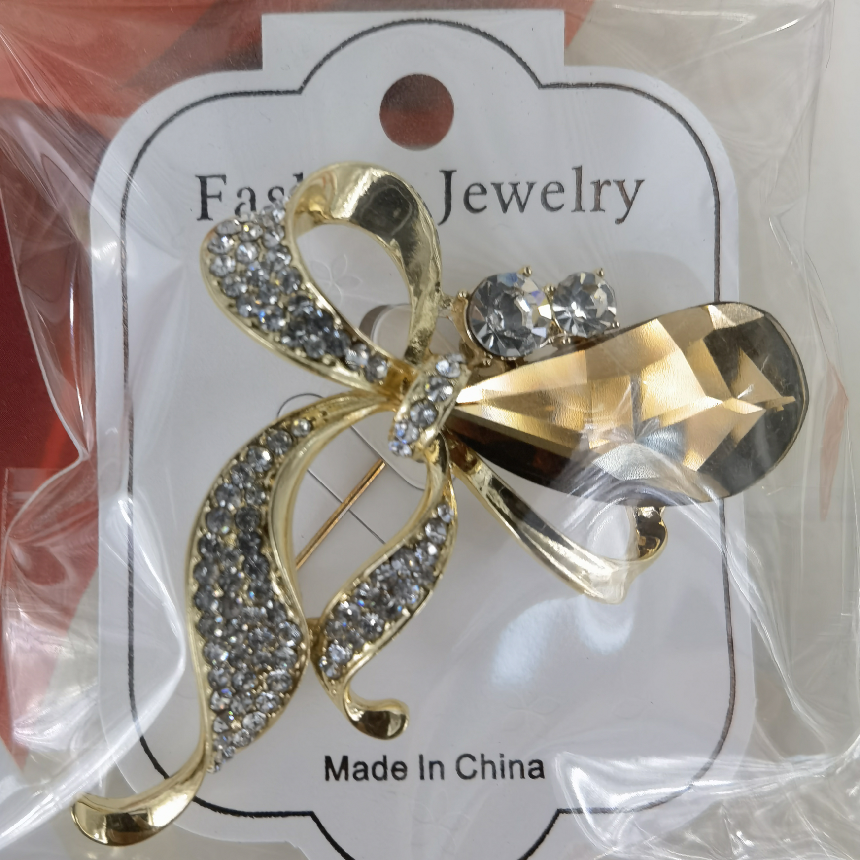 Bow stained glass fashion brooch