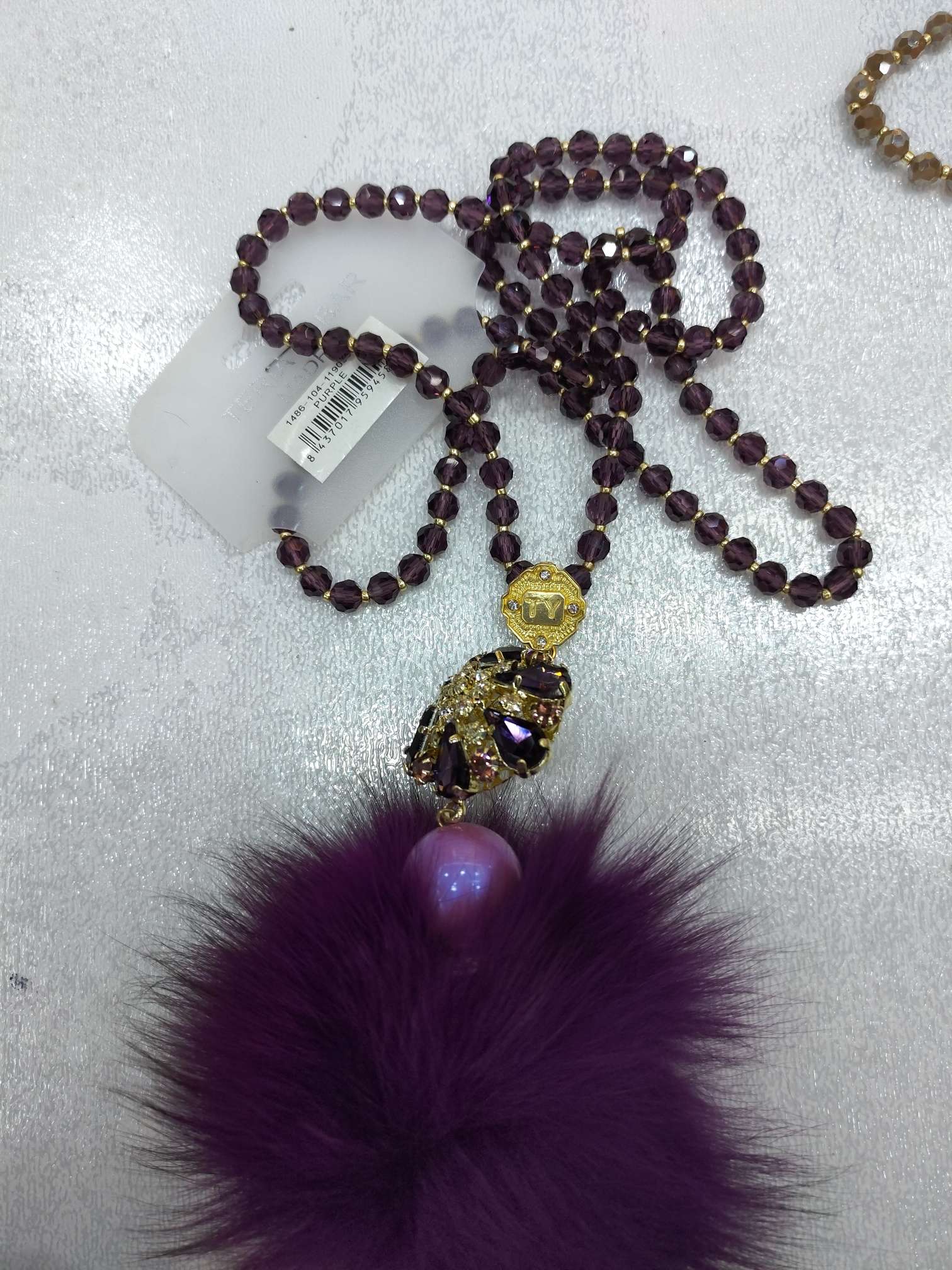 外贸长项链欧美毛球毛衣链详情图1