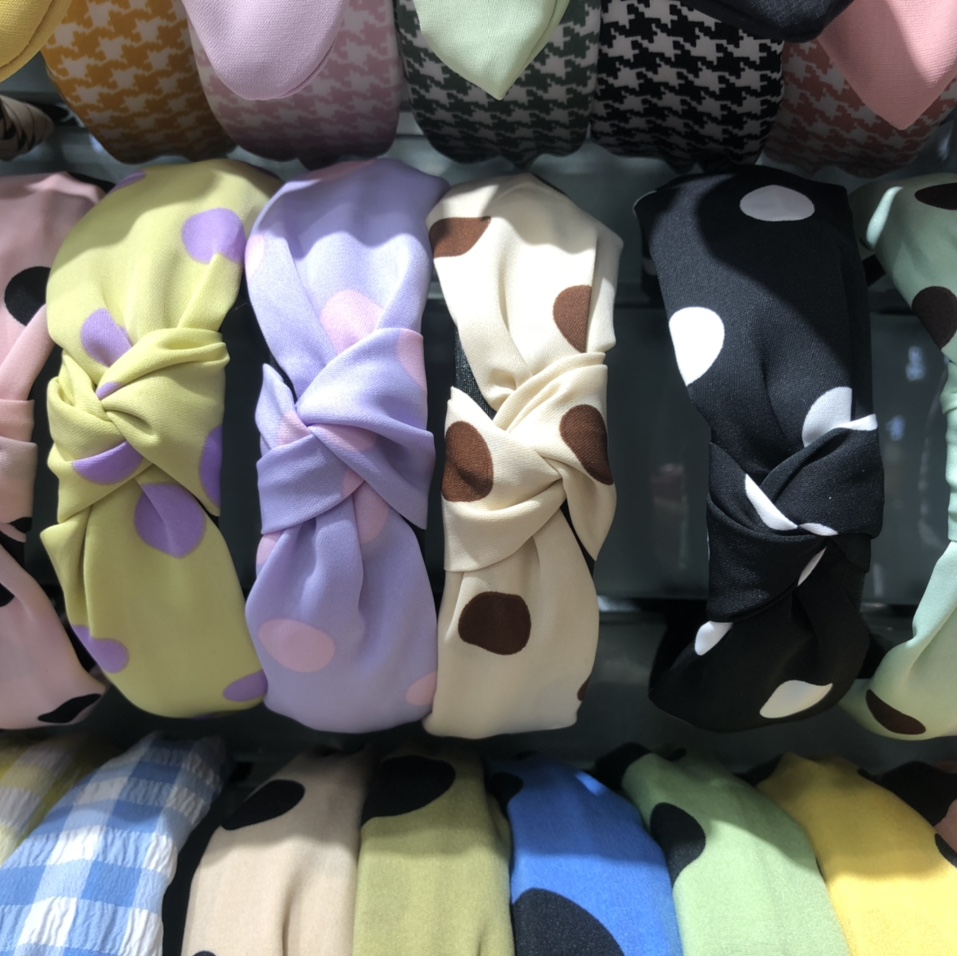 Large polka dot knots, sunflowers, fashionable and trendy ladies' hair bands, headbands, versatile hair accessories, hair accessories, Lu Jie accessories 1