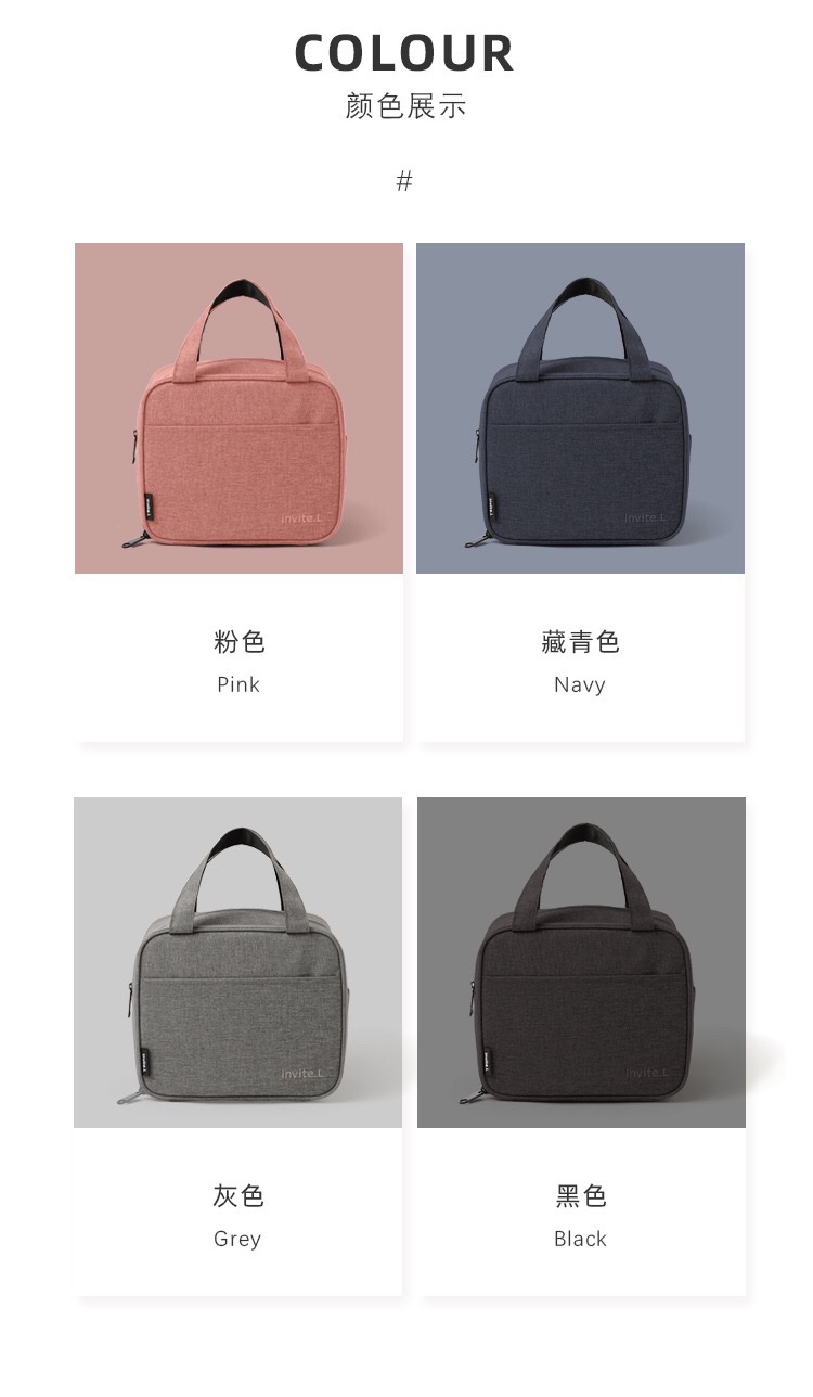 New bento bag, insulated bag, double-layer lunch box, handbag, aluminum foil, large capacity, suitable for office workers and students to carry rice bags detail image 14
