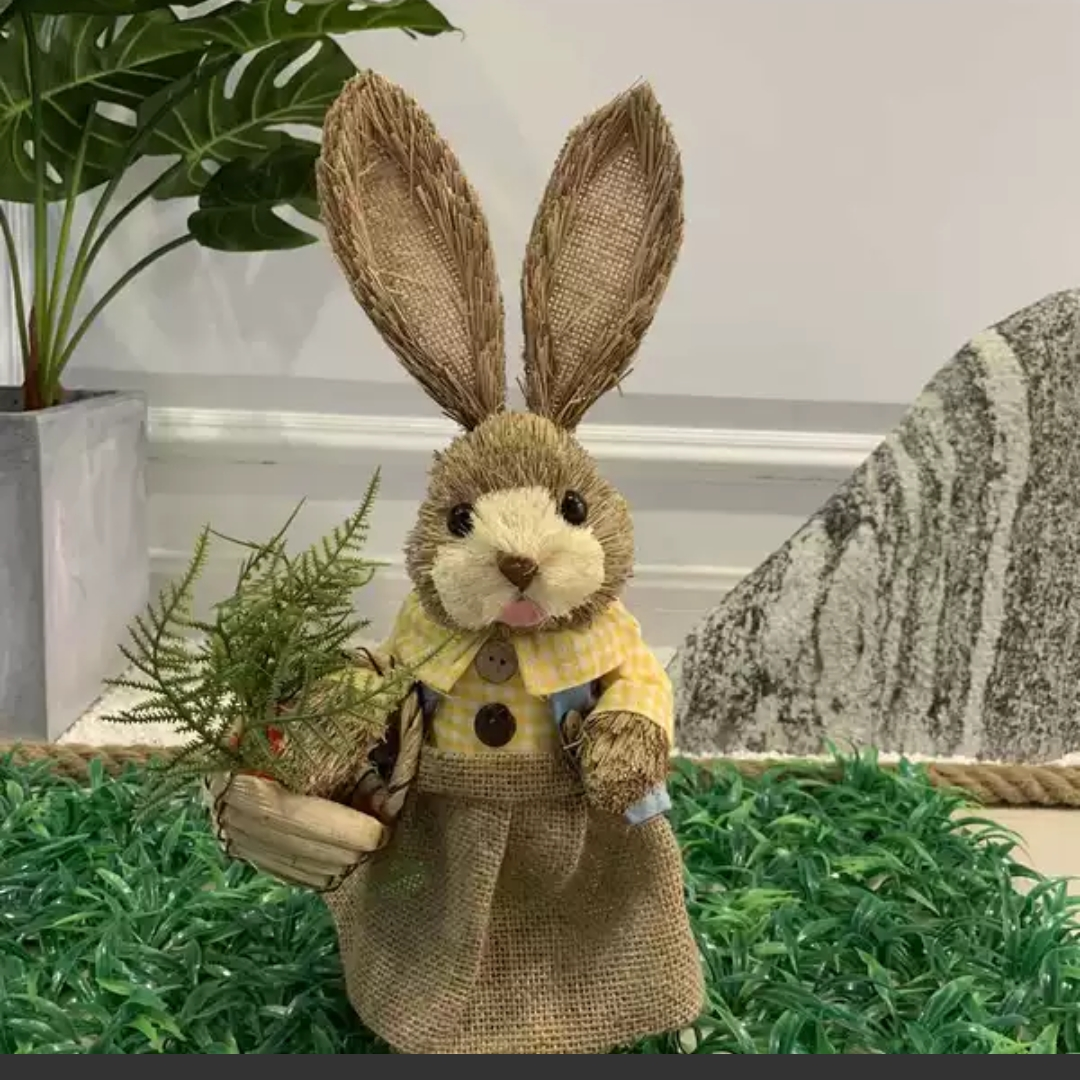 仿真复活节蒲草兔子
