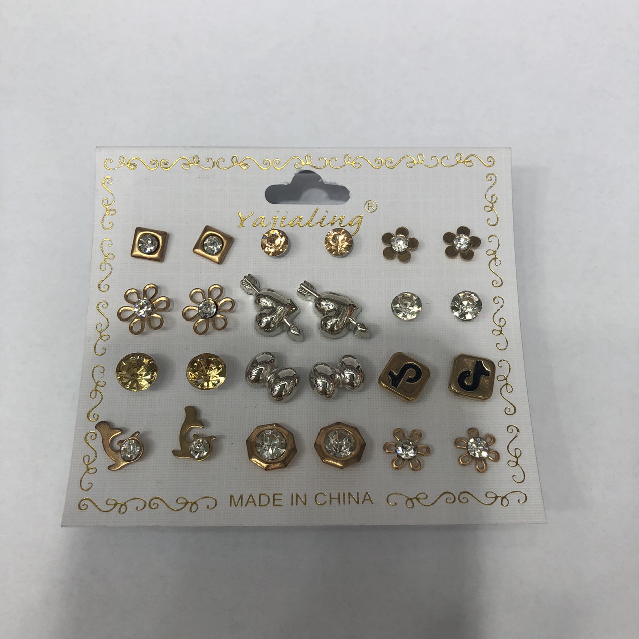 Simple and stylish mix of card stud earrings
