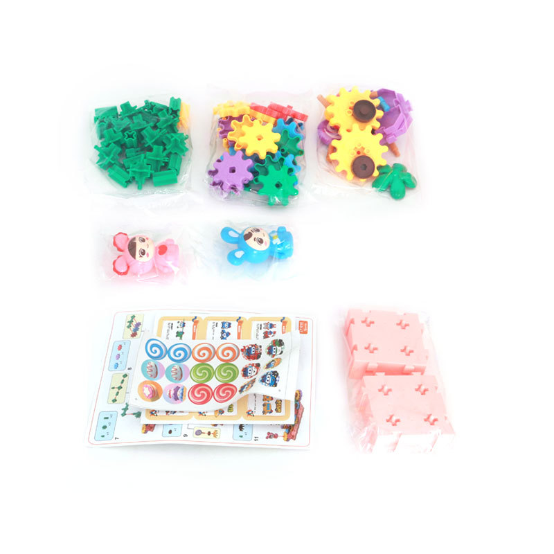Yongliyuan's Versatile School Bus Building Block Rotating Fun Cartoon Manual Rotating Gear Building Block LY1016 Specification image