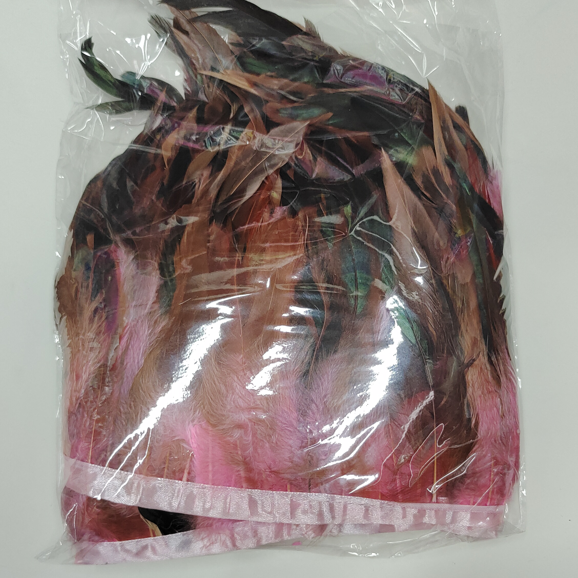 Chicken tail feather bag pink