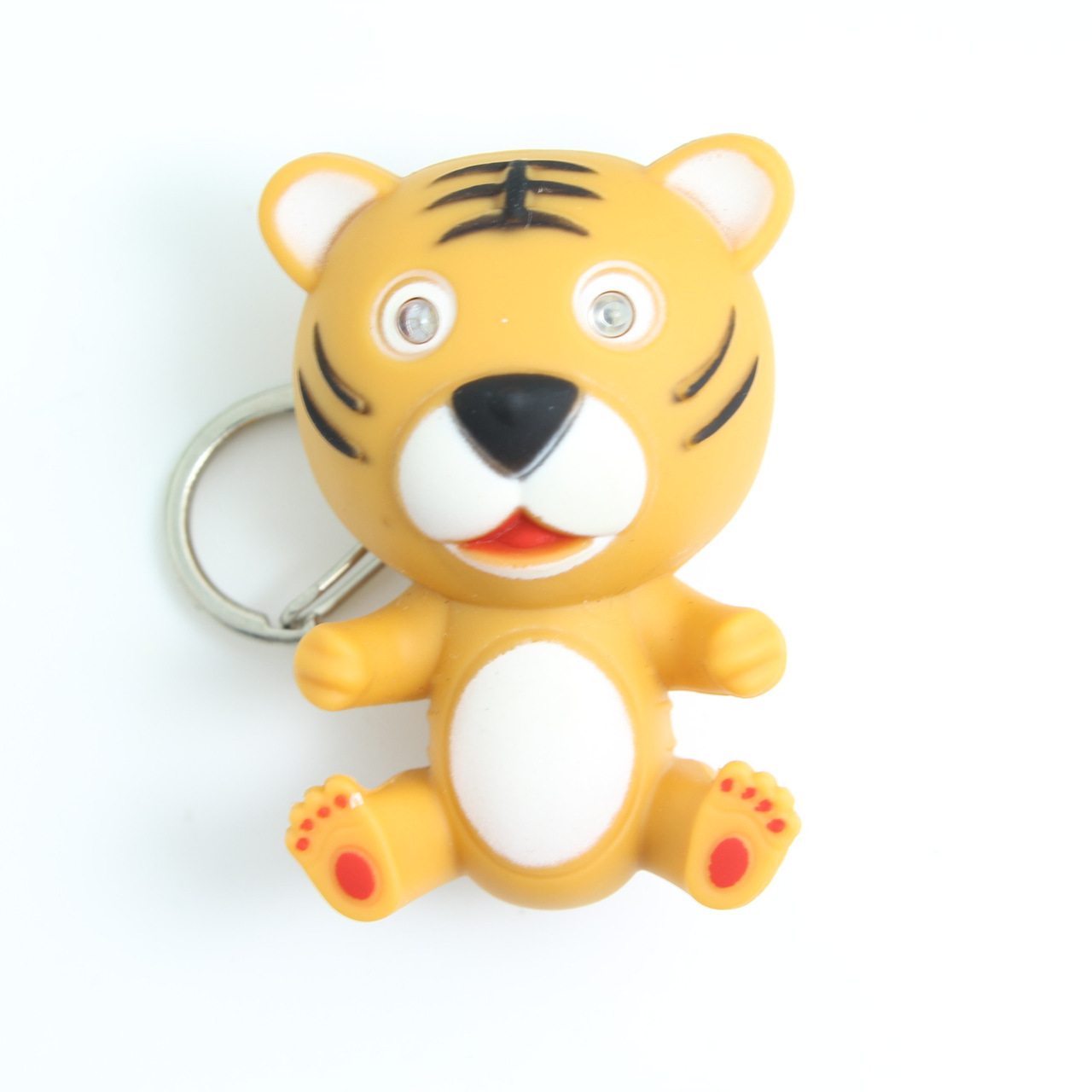 一号老虎发声发光钥匙扣创意迷你小手电led