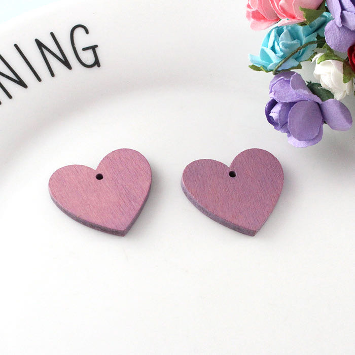 Laser wood chip heart-shaped earrings and necklace accessories detail image 7