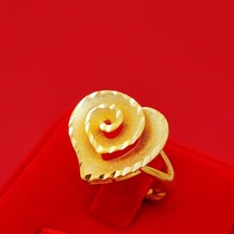 Sand face big heart ring