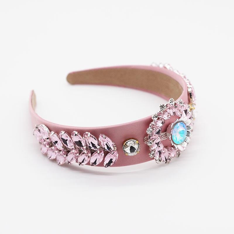 Baroque Fashion Europe And The United States Retro Palace Style Headband Wide Edge Diamond Jewel Headband