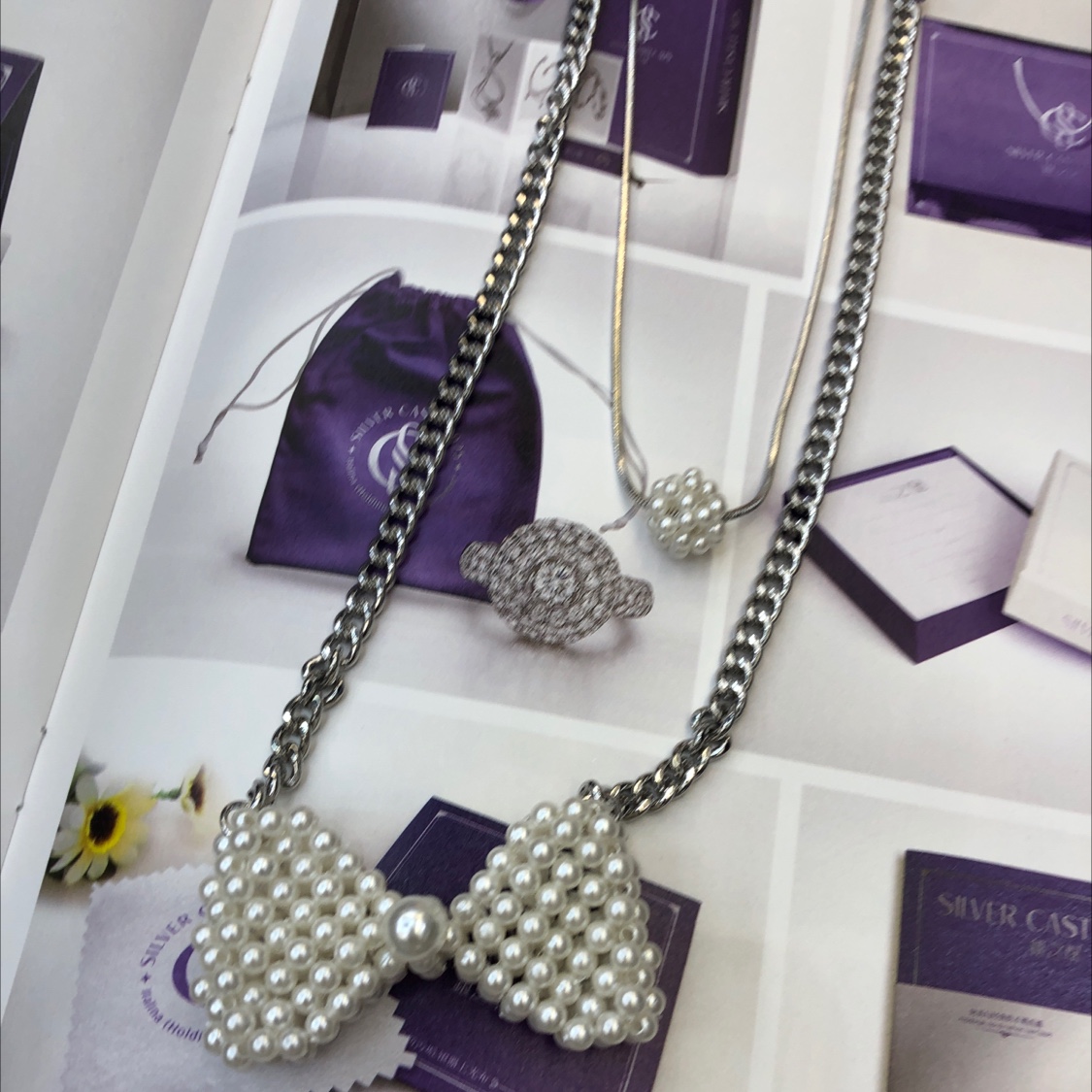 American pearl butterfly necklace