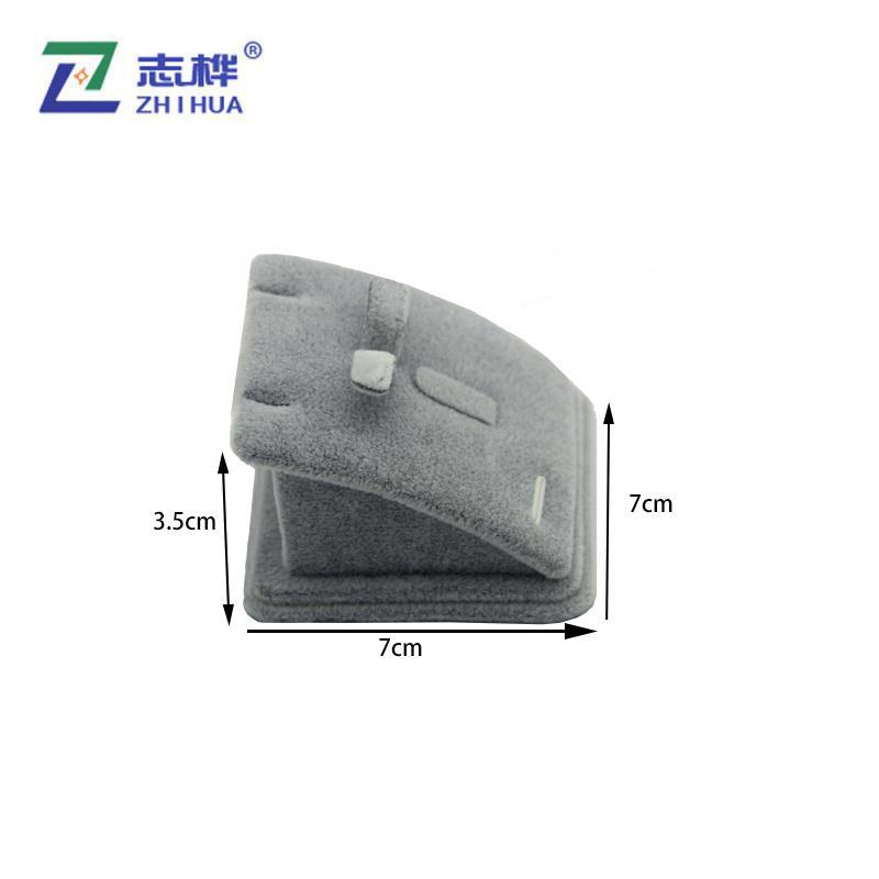 In-stock grey ice flower velvet jewelry display stand pendant base, creative jewelry stand, high-end velvet jewelry display base Specification image