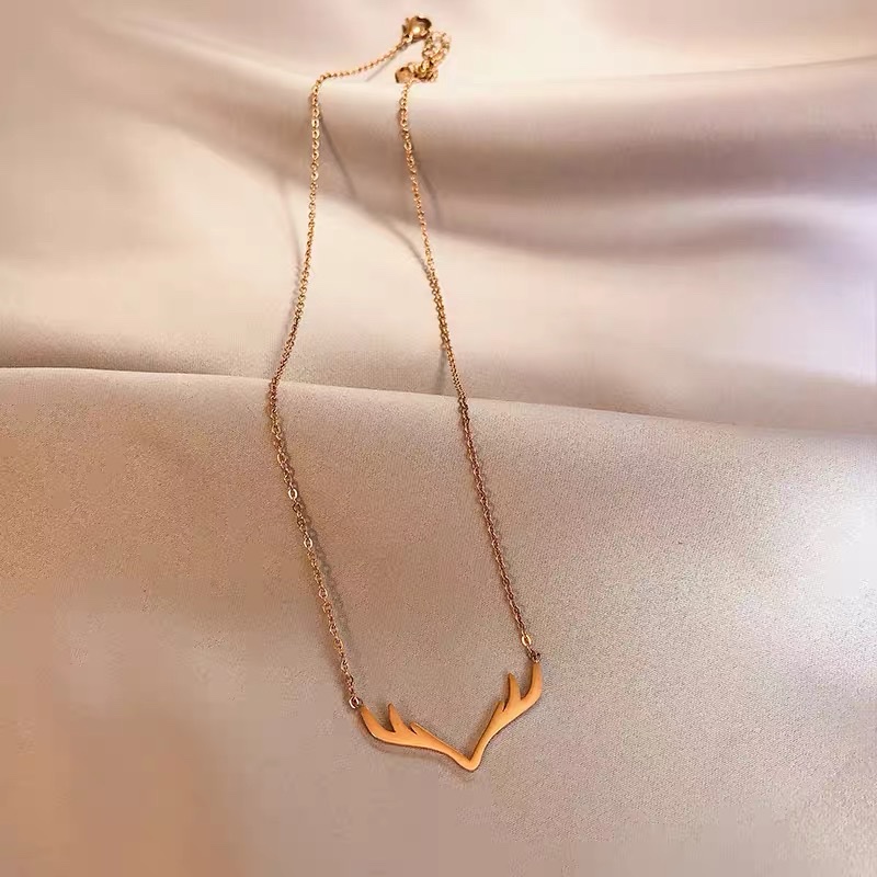 Elegant pendant titanium steel necklace for women, light luxury and niche collarbone chain, personalized design and accessory details Picture