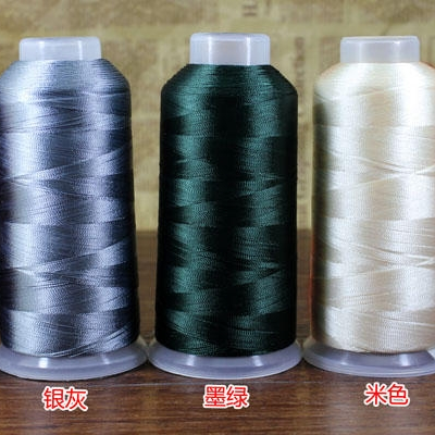 120D人造丝双股4000米绿色环保电脑绣花线手工DIY流苏穗子细丝线2