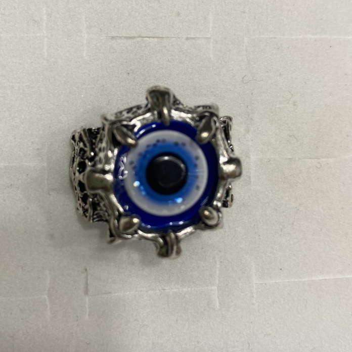 Electric antique silver round Devil's Eye antique fashion ring for men