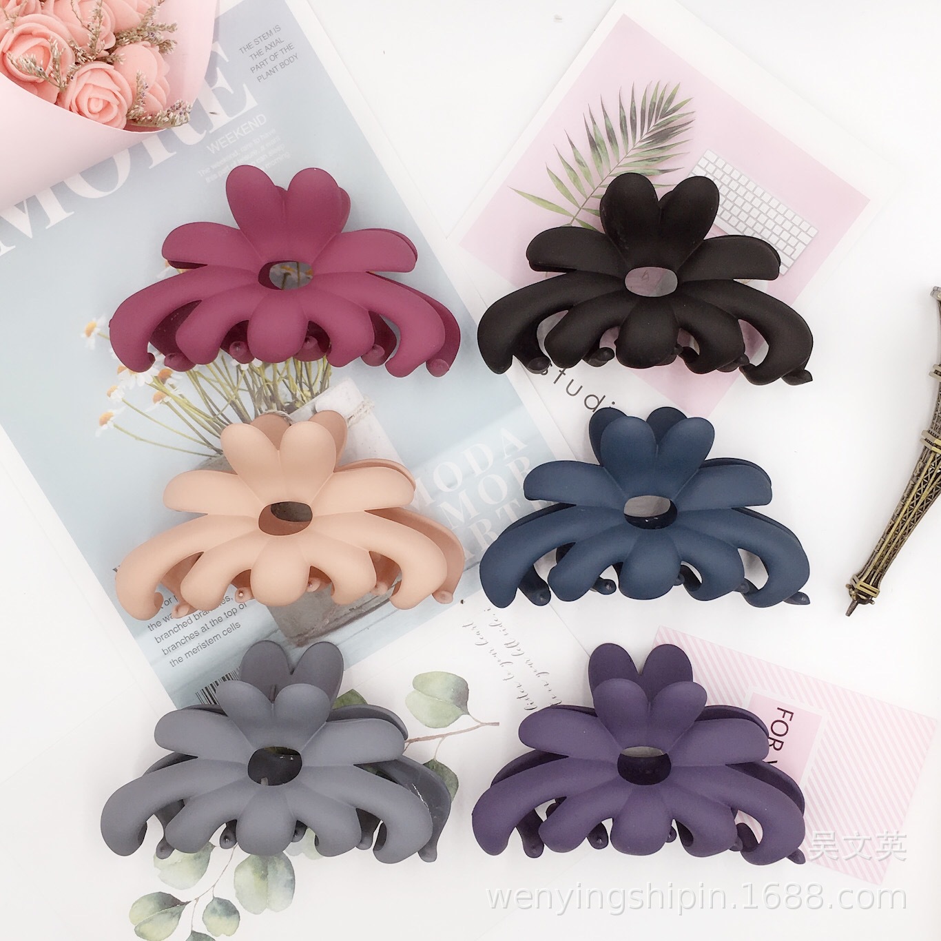 爆款橡皮漆洗澡夹 怪手菊花款 12个一包