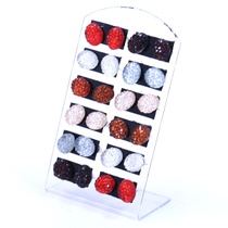 12 pairs of card filled with resin Star iron pin earrings oval