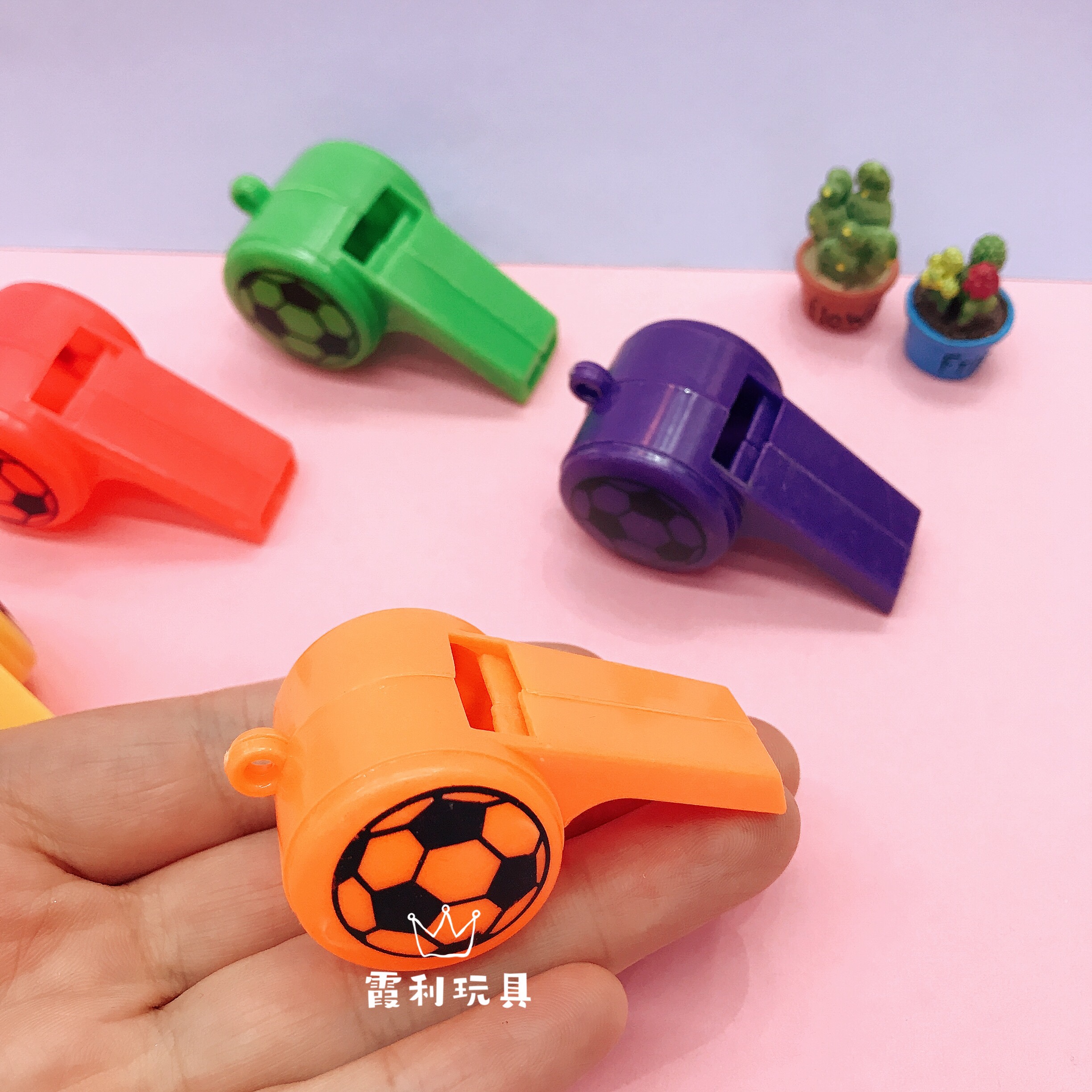 Football whistle children's plastic toy giveaways to cheer up the party details Picture