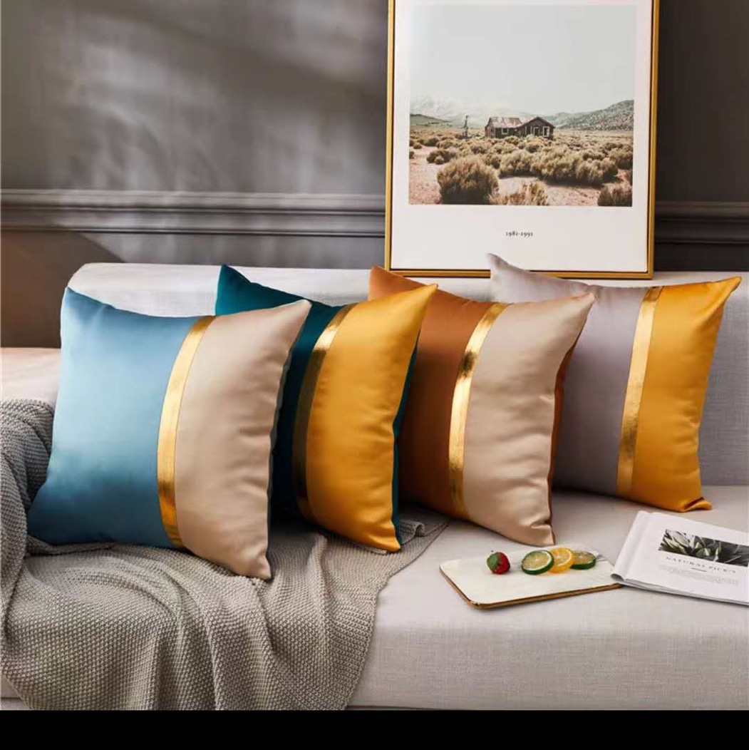 Spliced throw pillow