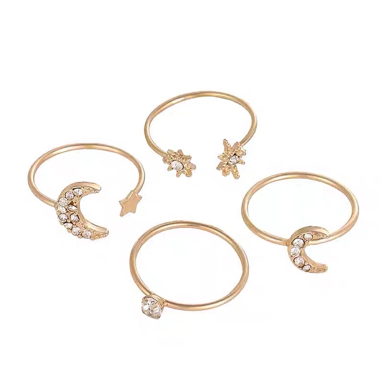 四件套组合套装戒指女时尚个性超仙气质星月小众设计感ins潮网红详情图5