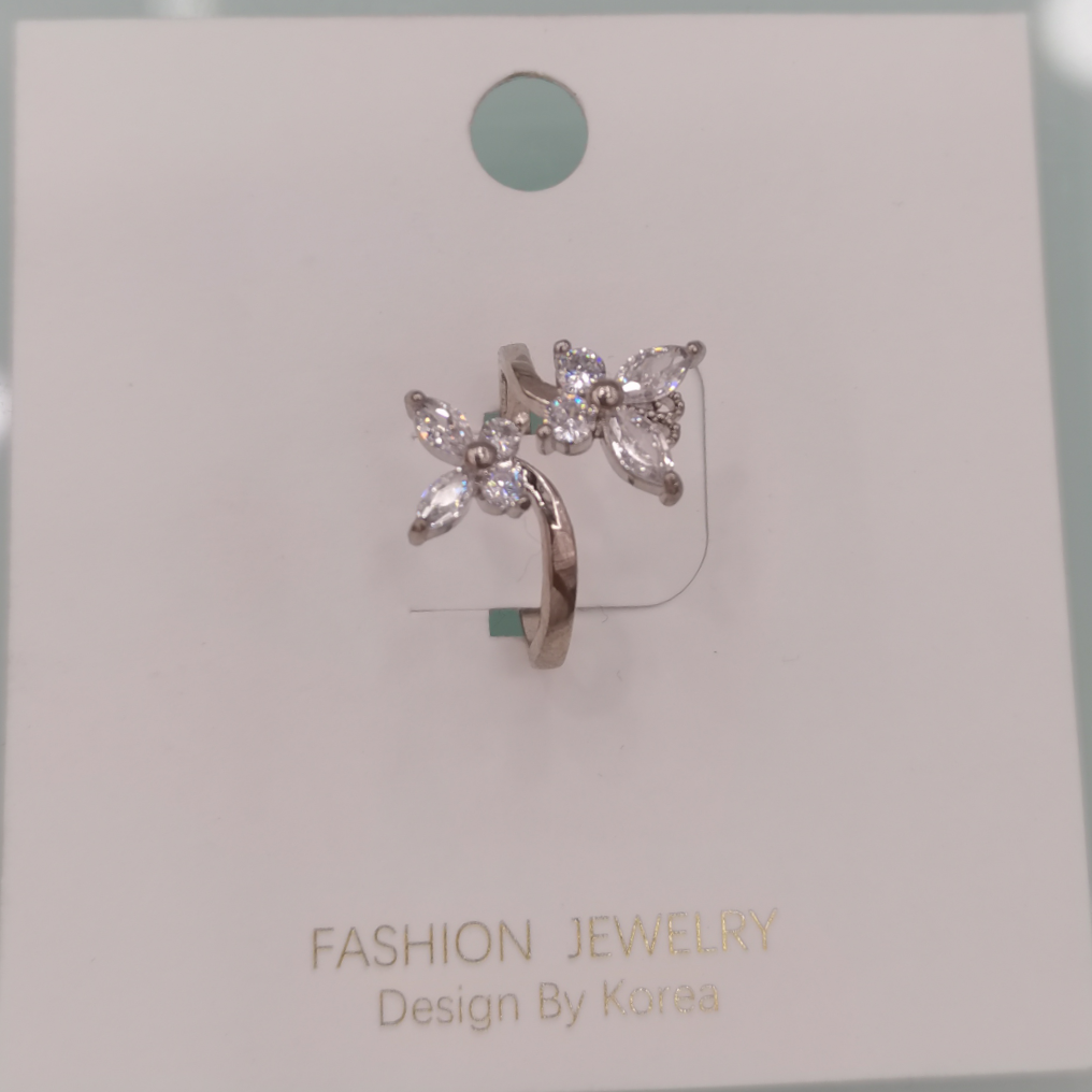 White gold adjustable opening ring