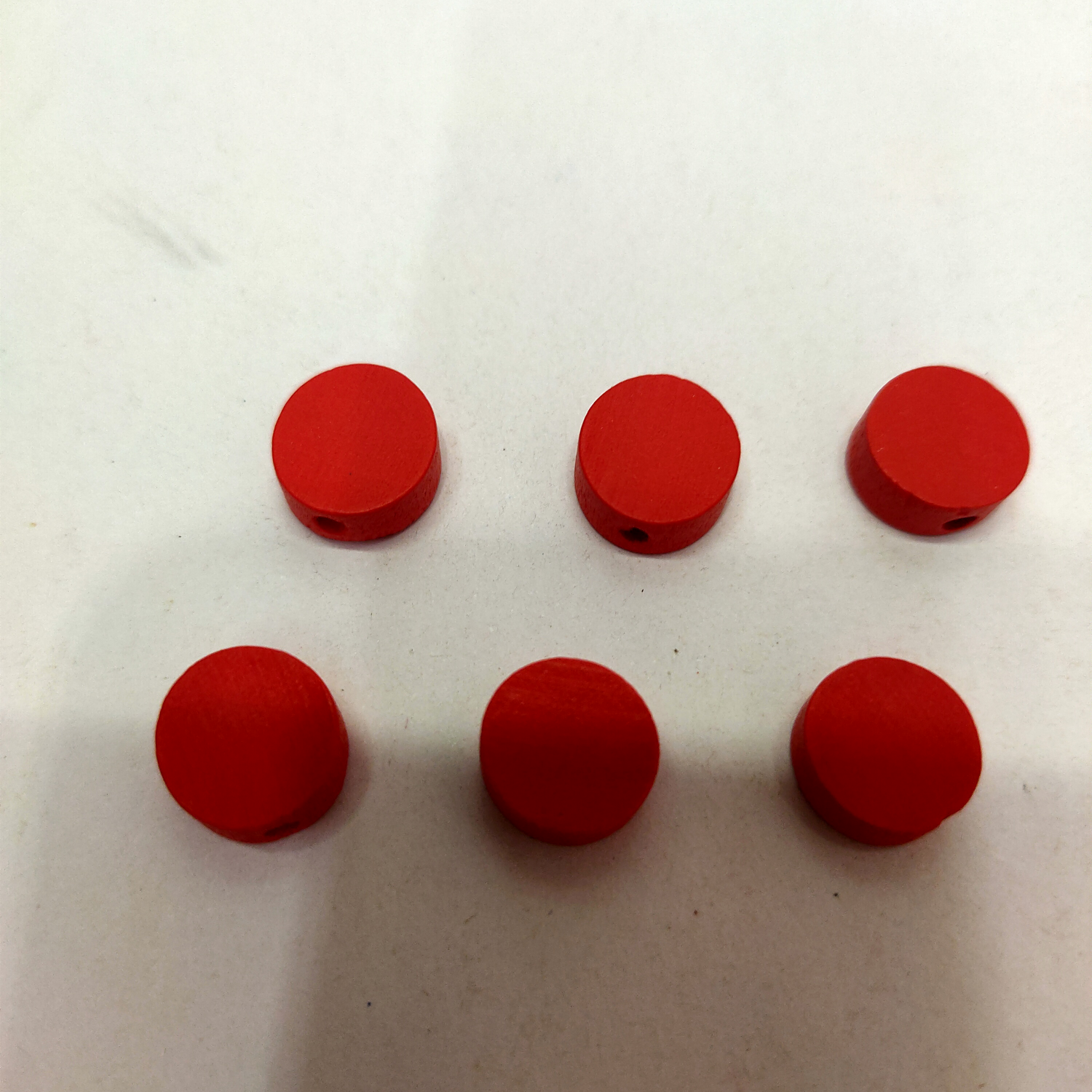 厂家直销木质配件小圆片大红色