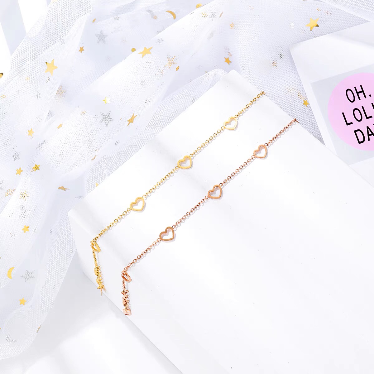 Popular online celebrity best-selling jewelry, niche design, versatile heart 💗 titanium steel bracelet for women
