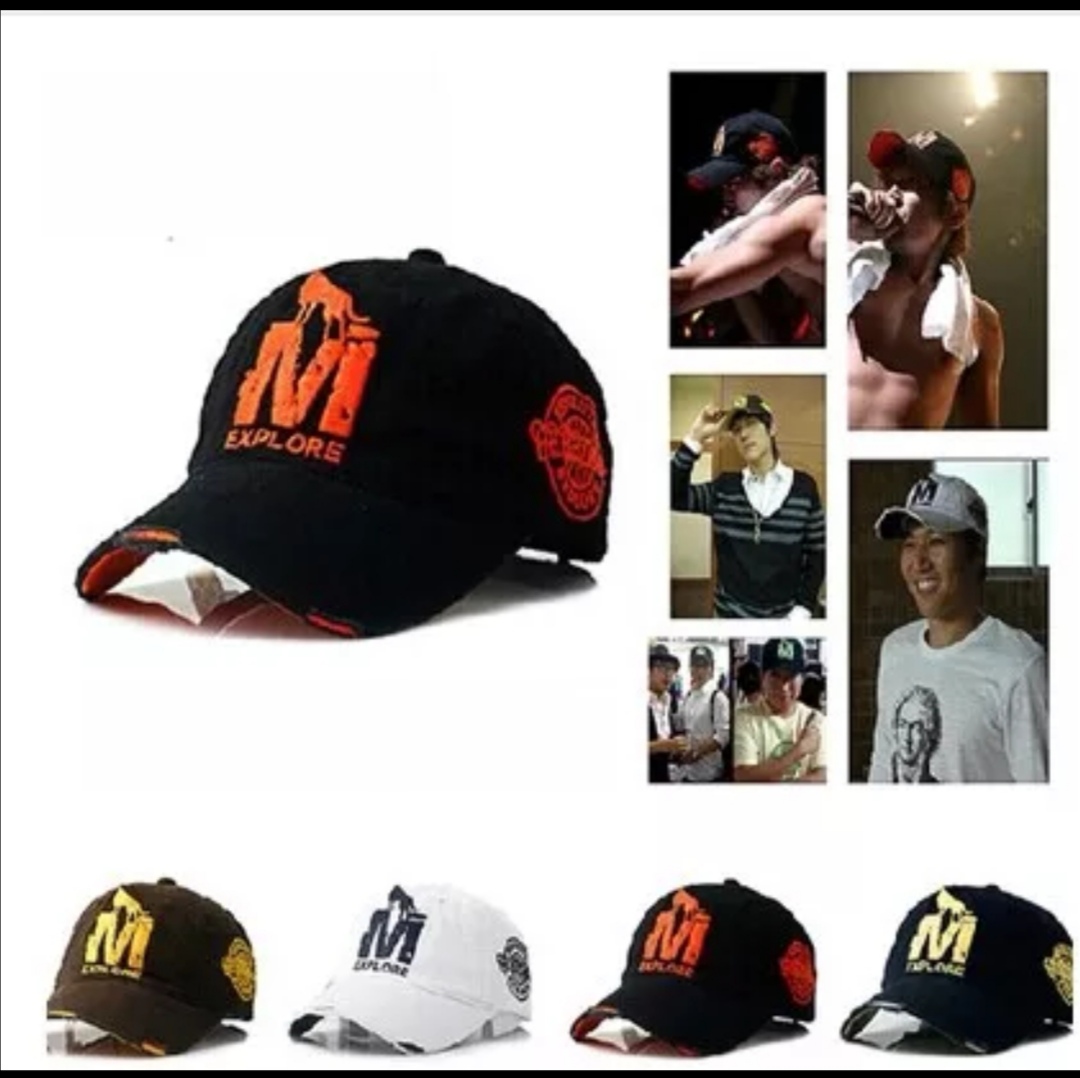 Classic M Wolf embroidered caps for both men and women, available in a full range of colors. Baseball caps, fisherman hats, Korean style, trendy and versatile, hip-hop autumn and winter washable baseball caps for women detail image 5