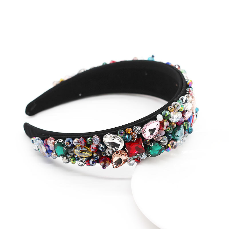 Europe And The United States Fashion Luxury Wide Hand-Woven Full Version Of Crystal Women's Headband details Picture