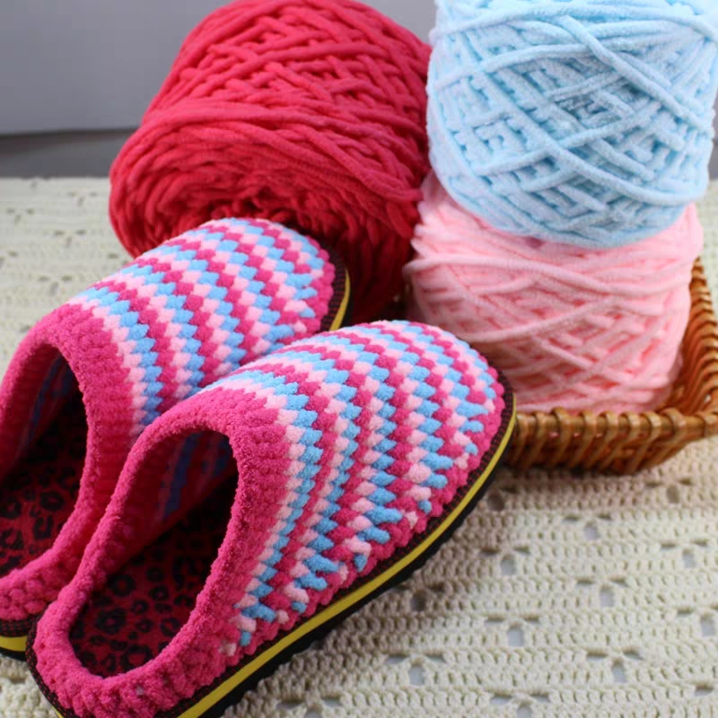 Woolen slipper thread Woolen hand-knitted slipper for woolen shoes Woolen pure acrylic thread for cotton shoes covered with steel needle 9