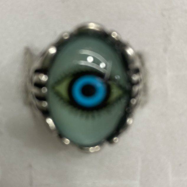 Electric antique silver 13x18 Oval Devil's Eye antique fashion men's ring 4⃣️