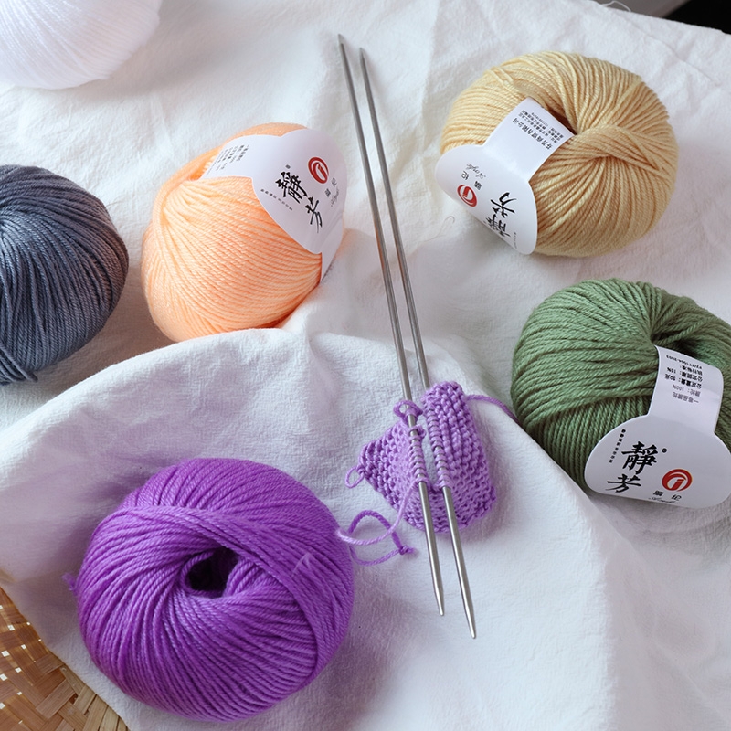 Acrylic yarn medium thick thread hook slippers cotton shoes scarf hook sweater hand-woven acrylic yarn ball of wool shoes 2